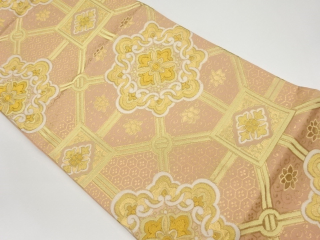 JAPANESE KIMONO / VINTAGE FUKURO OBI / WOVEN FLOWER CREST